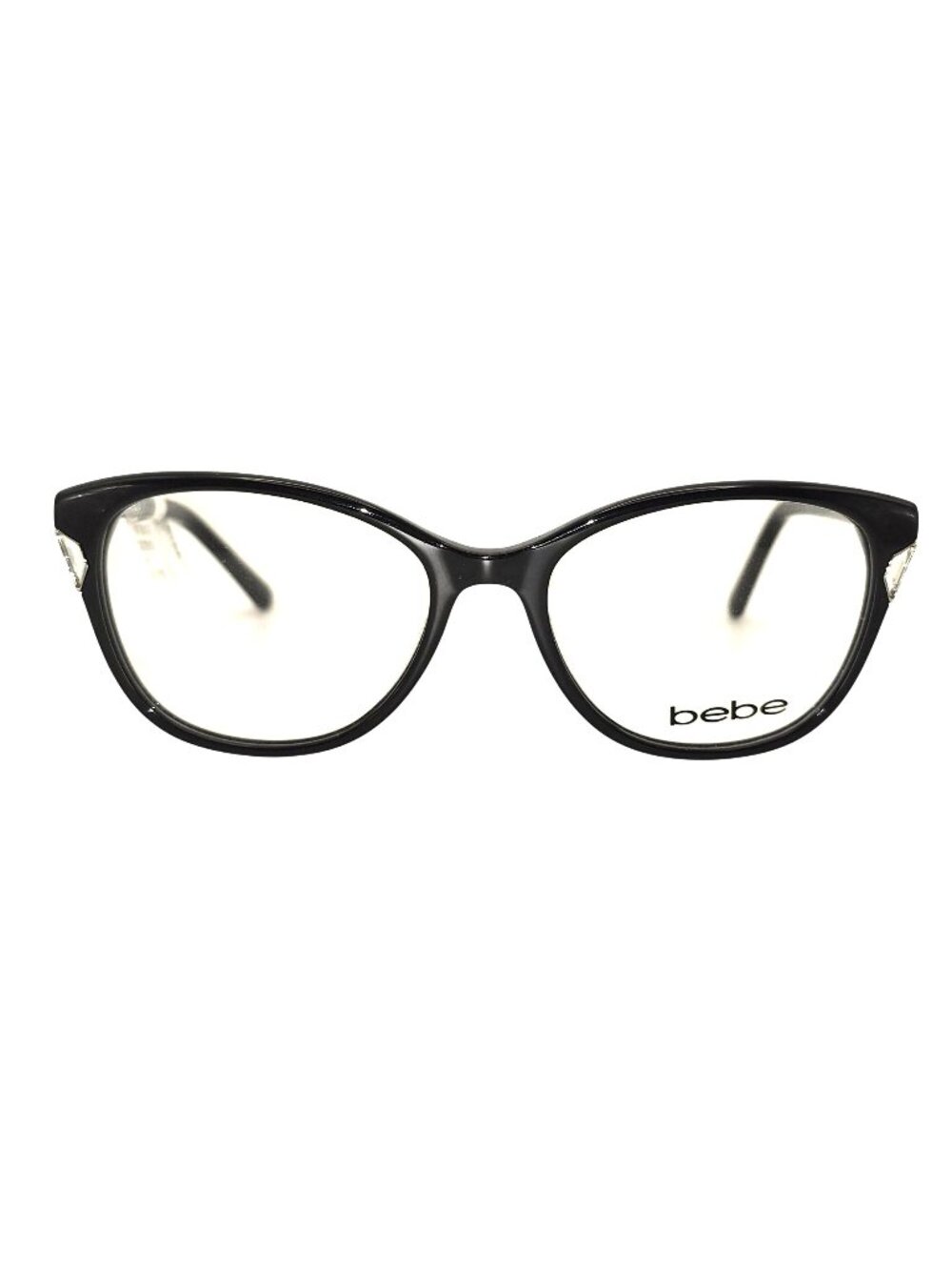 Bebe Womens Black Cat-Eye Eyeglass Frames BB4178 Jet 53-17-135
